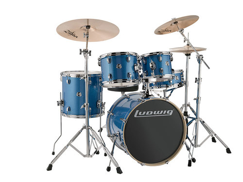 מערכת תופים "22 עם אביזרים LUDWIG EVOLUSION Blue Sparkle-