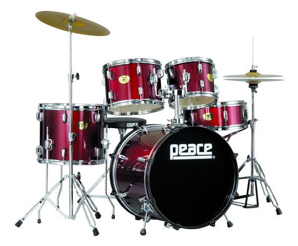 סט תופים 22 כולל מצילות ואביזרים PEACE PRODIGY DP-109-22-25 WINE RED