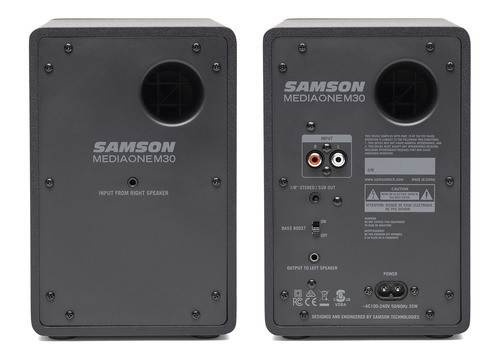 זוג מוניטורים לאולפן SAMSON MediaOne M30 Powered Studio Monitor