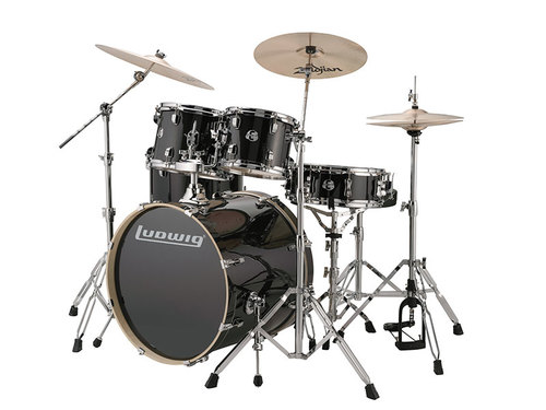 מערכת תופים "20 עם אביזרים LUDWIG EVOLUSION Black Sparkle