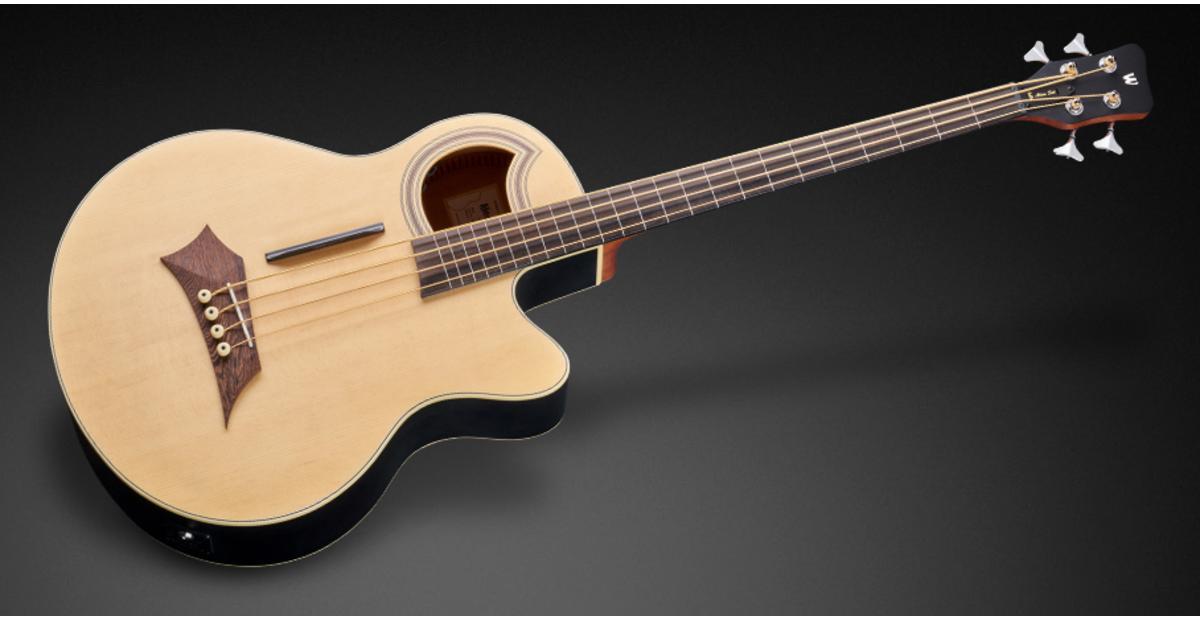 גיטרה בס אקוסטית 4 פרטלס עם סימונים + נרתיק WARWICK ALIEN STANDARD