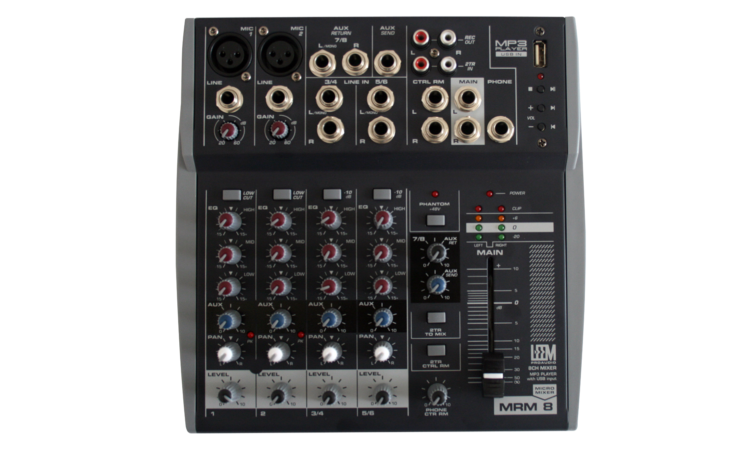 מיקסר 8 ערוצים קומפקטי LEEM MICRO - USB