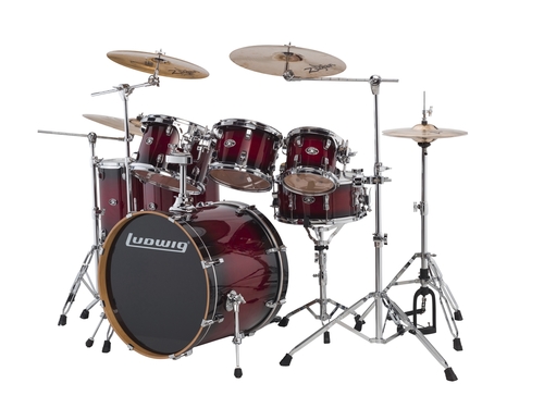 מערכת תופים "22 6 חלקים LUDWIG EVOLUSION Maple Red Burst