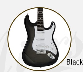גיטרה חשמלית שחורה Aiersi ST-11BK