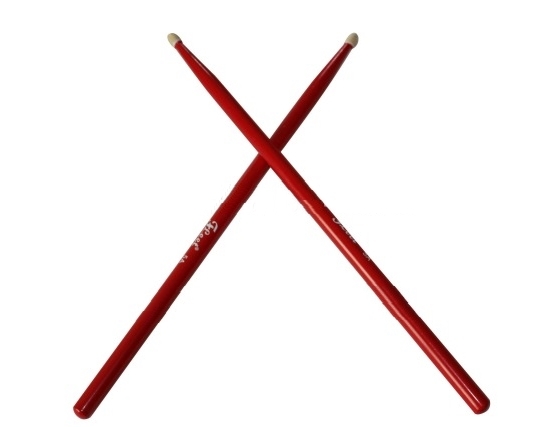 מקלות תופים בצבע אדום ראש עץ FLEET 5A RED