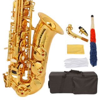 New HRSD Alto Eb Saxophone Sax Gold Hand Engraved Bell Decoration High Quality