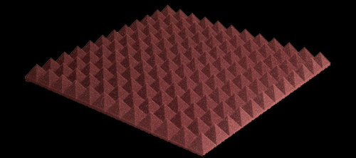 ספוג אקוסטי אדום פירמידות PYRAMIDAL 5 60 x 60 x 5 cm