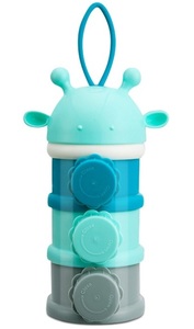 מחלק מנות מודולארי מעוצב 3 תאים עם פקק לכל תא - כחול