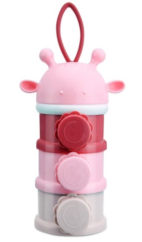 מחלק מנות מודולארי מעוצב 3 תאים עם פקק לכל תא - ורוד