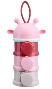 מחלק מנות מודולארי מעוצב 3 תאים עם פקק לכל תא - ורוד