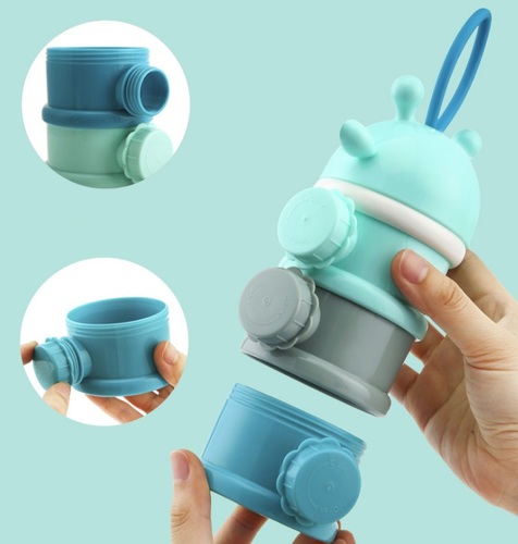 מחלק מנות מודולארי מעוצב 3 תאים עם פקק לכל תא - ורוד