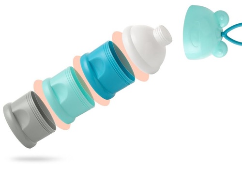 מחלק מנות מודולארי מעוצב 3 תאים עם פקק לכל תא - ורוד