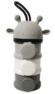 מחלק מנות מודולארי מעוצב 3 תאים עם פקק לכל תא - אפור