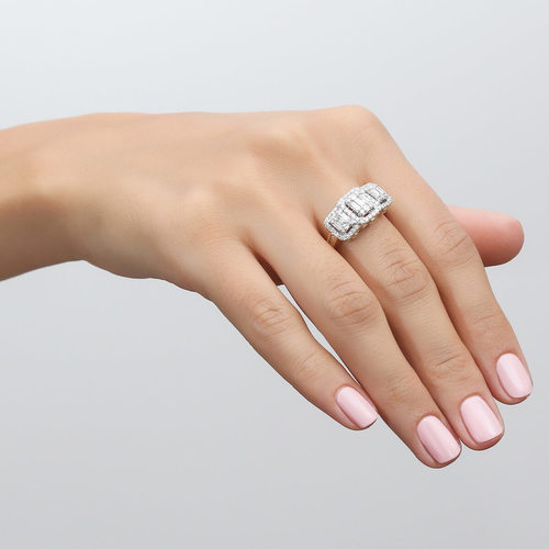 טבעת יהלומים מלכותית 1.0ct מזהב 14K