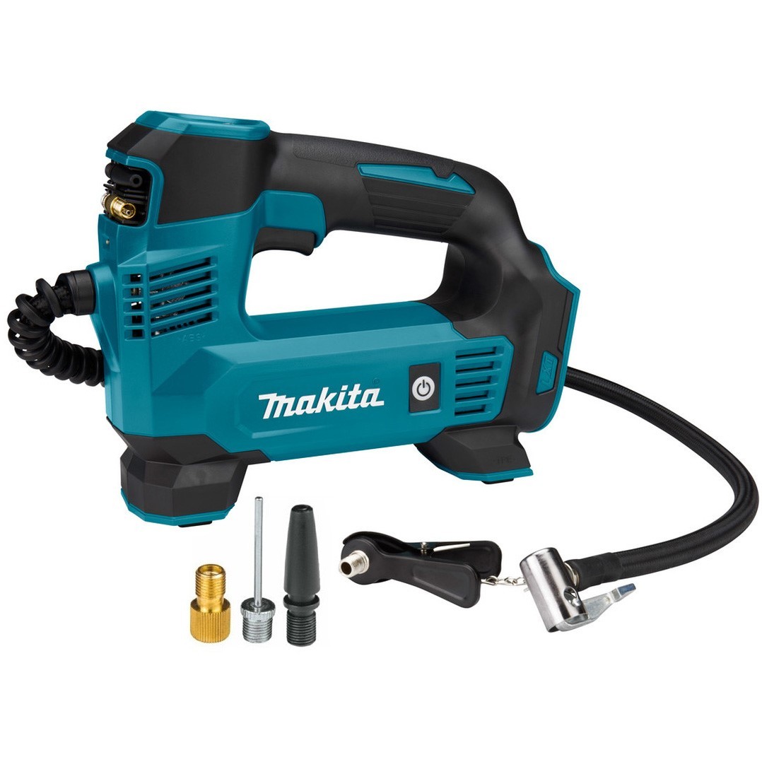 קומפרסור נטען 18V Makita DMP180Z גוף בלבד לחץ עד 8.3 בר 120 PSI תצוגת לחץ דיגיטלית ניפוח לצמיגים וכדורים