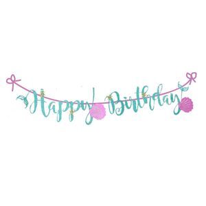 שרשרת בת הים נצנצים Happy Birthday