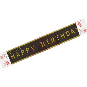 כרזת יום הולדת שחור זהב יHappy Birthday