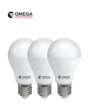שלוש יחידות נורת A60 אור חם 10W OMEGA
