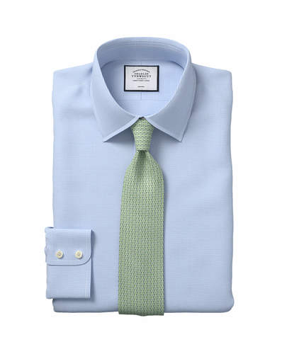 חולצה תכלת משובצת גזרת קלאסיק - Puppytooth Classic Fit
