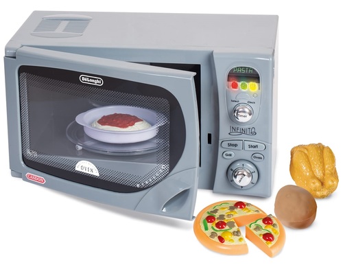 מיקרוגל לילדים דמוי דגם Infinito מבית DeLonghi עם אפקטים ו 4 פרטי משחק