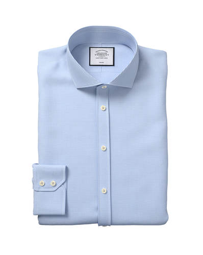 חולצה תכלת משובצת גזרת סלים - Puppytooth Slim Fit