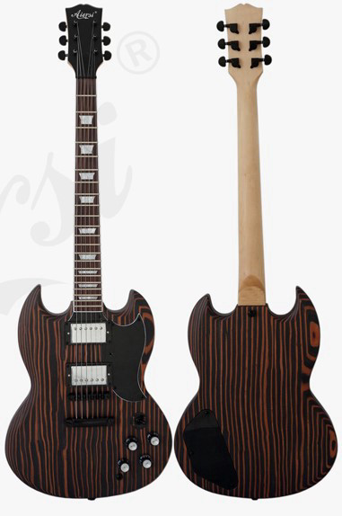 גיטרה חשמלית Aiersi Zebrawood Body SG2-ZB