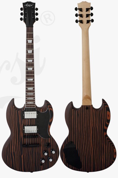 גיטרה חשמלית Aiersi Zebrawood Body SG2-ZB