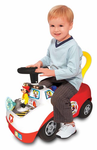 בימבה אינטרקטיבית 2 ב 1 מיקי מאוס כבאית עם אפקטים, אורות ודמוי זרנוק מסתובב ומאיר בחזית