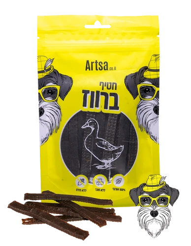 חטיף לכלב רצועות ברווז