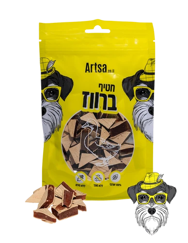 חטיף ארצה לכלב נגיסי סנדוויץ' ברווז ודג בקלה 70 גר' A15