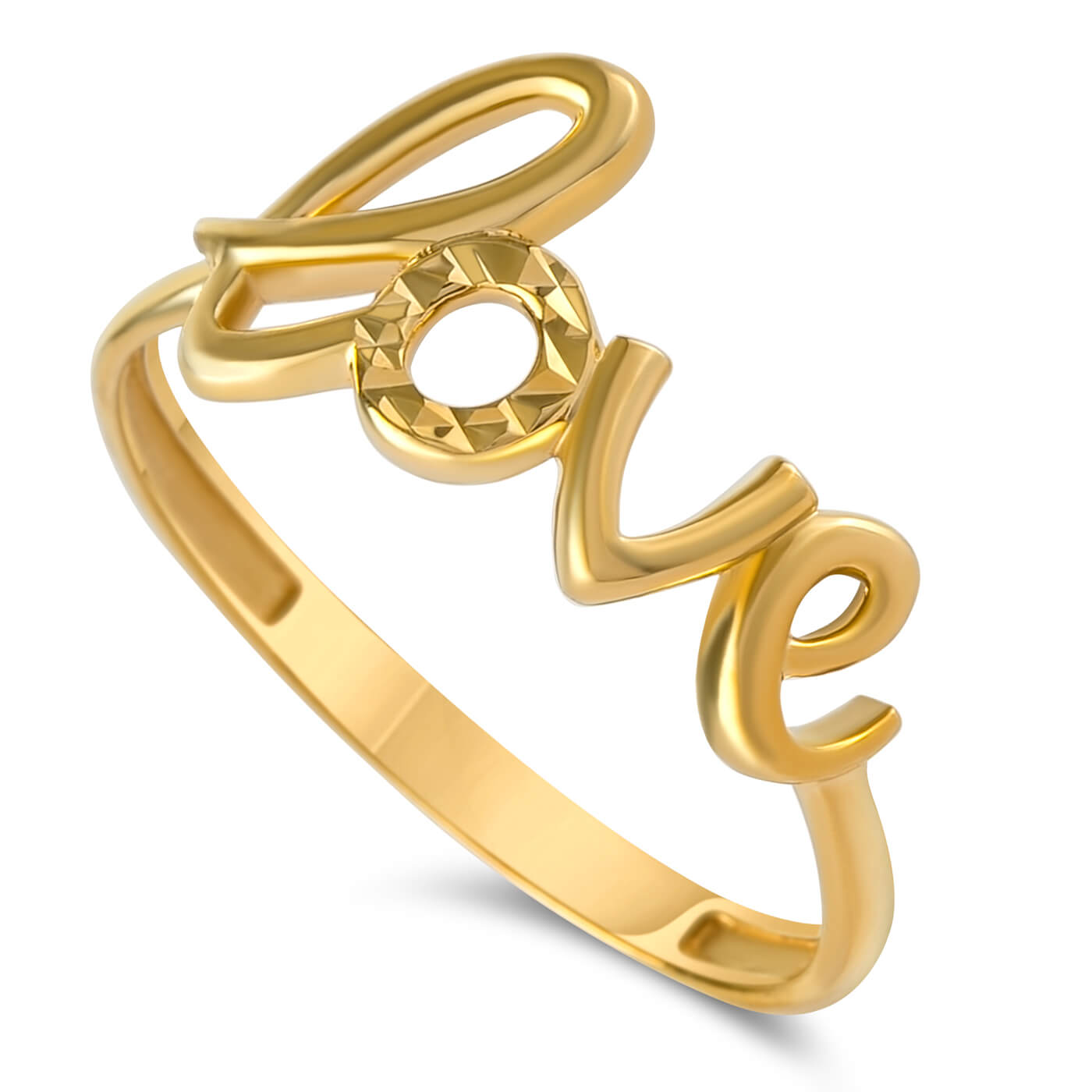 טבעת love באנגלית מזהב 14k