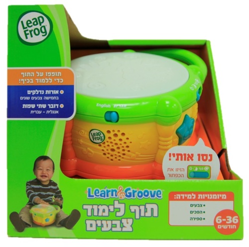 תוף לימוד צבעים, מספרים והפכים מנגן ומאיר דובר עברית - ירוק