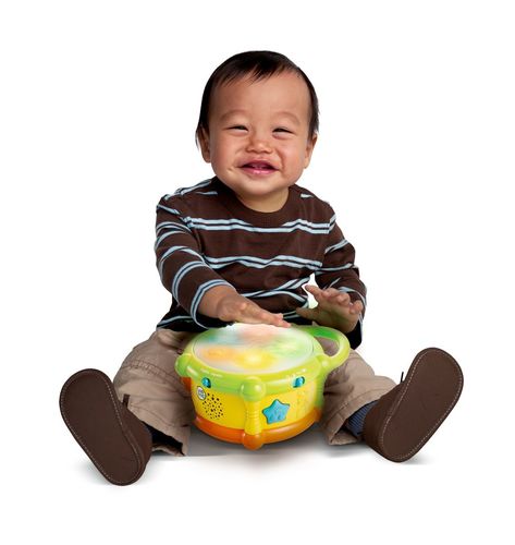 תוף לימוד צבעים, מספרים והפכים מנגן ומאיר דובר עברית - ירוק