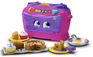 תנור בישול לימוד מספרים עם 16 אביזרי משחק דובר עברית - ורוד/סגול