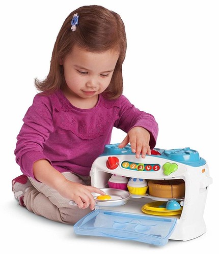 תנור בישול לימוד מספרים עם 16 אביזרי משחק דובר עברית - ורוד/סגול