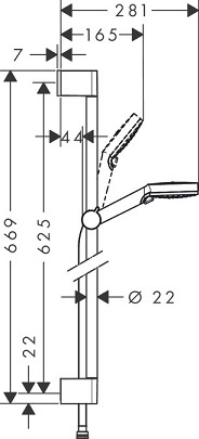 HANSGROHE מוט מקלחת CROMETTA 85 מקט 26532400
