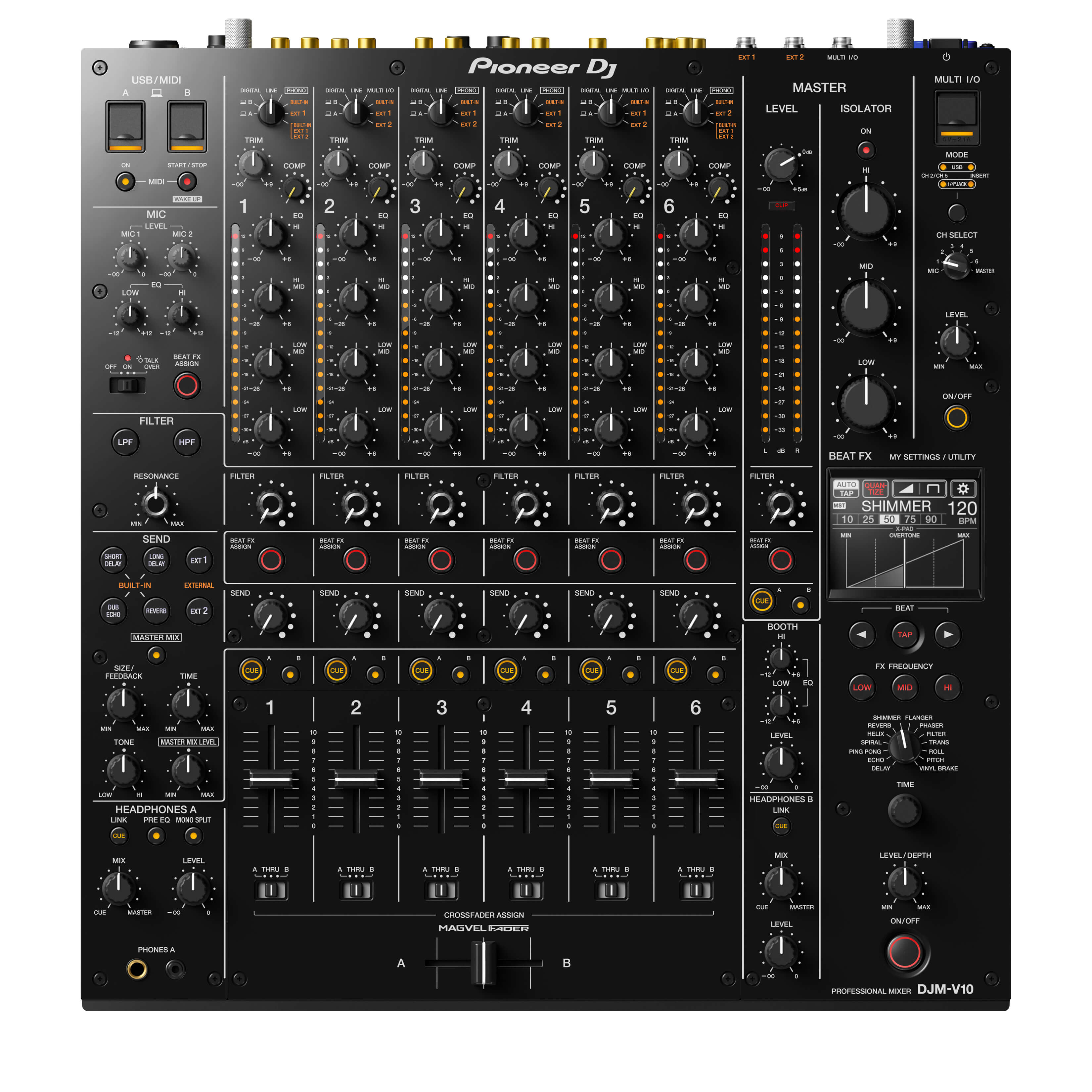 מיקסר מועדונים מקצועי 6 ערוצים - DJM-V10