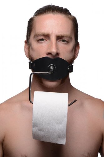 מחסום פה גאג בול עם מחזיק נייר טואלט  XR-Brands - Toilet Paper Silicone Ball Gag