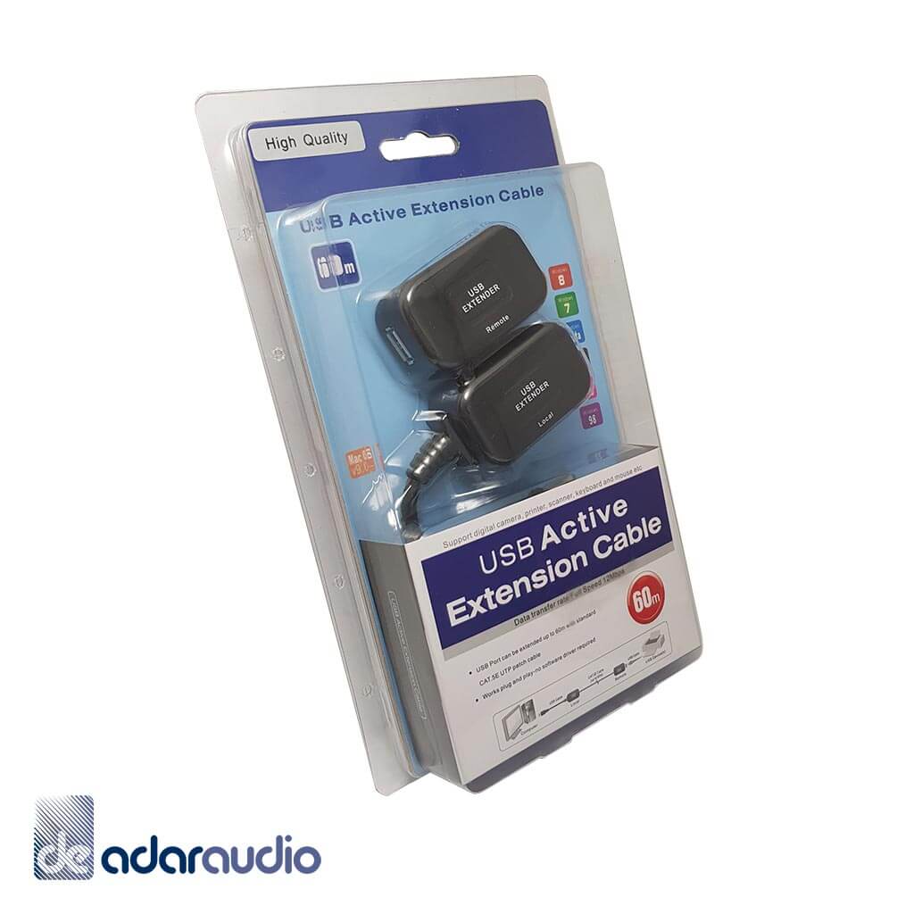 כבל USB מוגבר על גבי כבל רשת עד כ-60 מטר
