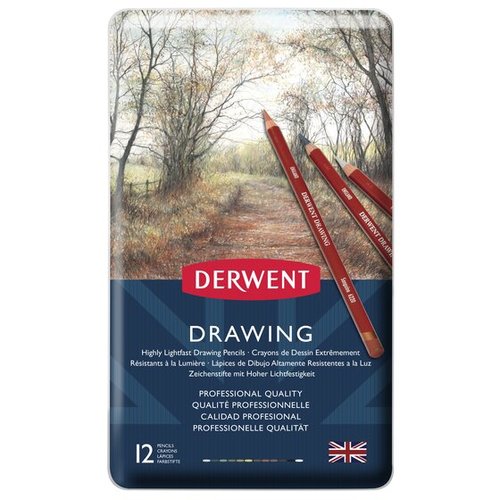 סט 12 עפרונות DRAWING רכים גווני-אדמה Derwent