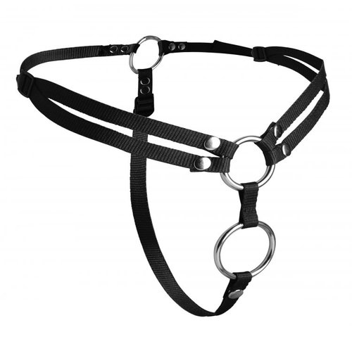 רתמת סטרפ און לחדירה כפולה  XR Brands - Unity Double Penetration Strap On Harness