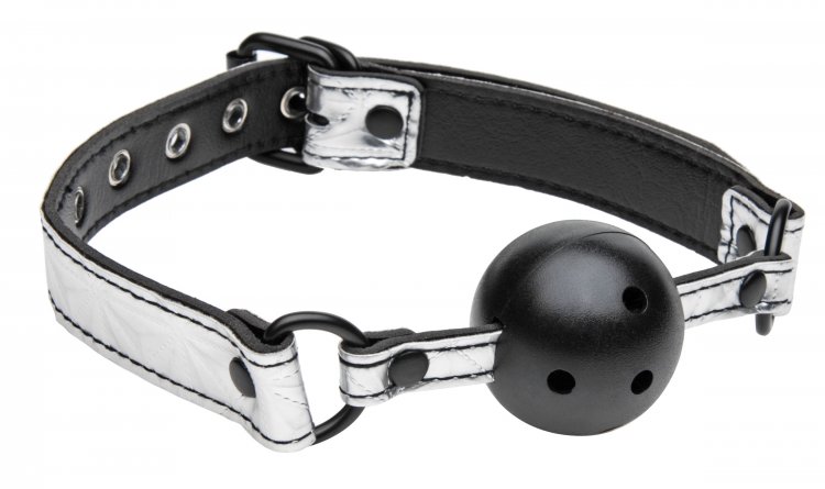 מחסום פה גאג בול נושם XR Brands - Platinum Bound Gagged Breathable Ball Gag 