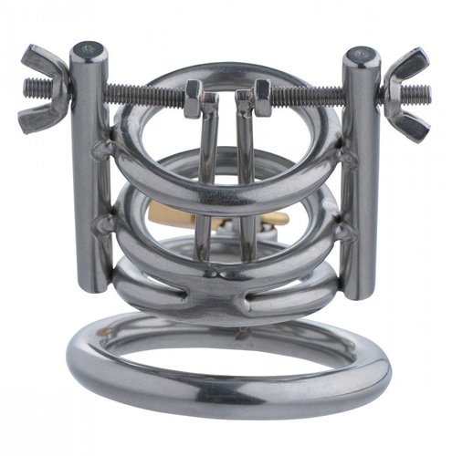 כלוב צניעות עם מפסק לפיזור השופכה XR Brands - Deluxe Cleaver Urethral Spreader CBT Chastity Cage 