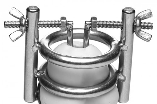 כלוב צניעות עם מפסק לפיזור השופכה XR Brands - Deluxe Cleaver Urethral Spreader CBT Chastity Cage 