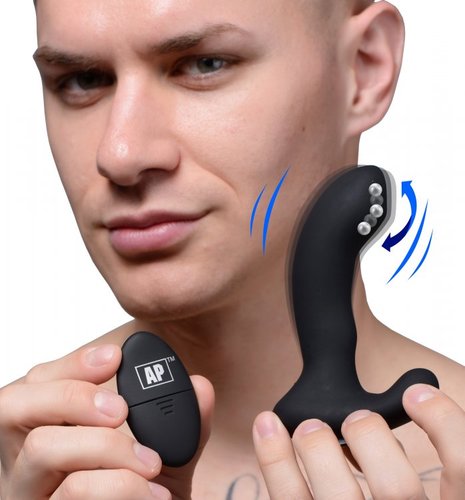 ויברטור פרוסטטה נטען שלט רחוק XR Brands - 10X P-Massage Silicone Prostate Stimulator with Stroking Bead