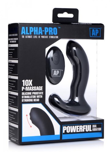 ויברטור פרוסטטה נטען שלט רחוק XR Brands - 10X P-Massage Silicone Prostate Stimulator with Stroking Bead