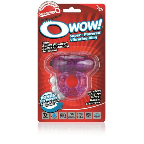 O Wow Purple - טבעת רטט רב פעמית איכותית במיוחד מבית חברת אביזרי המין האמריקאית המובילה Screaming O.