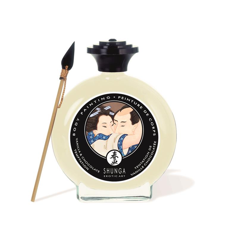 צבע גוף מתלקק בטעם שוקולד לבן 100 מ"ל  Shunga -  Kisable Body Paint Chocolate Flavor 