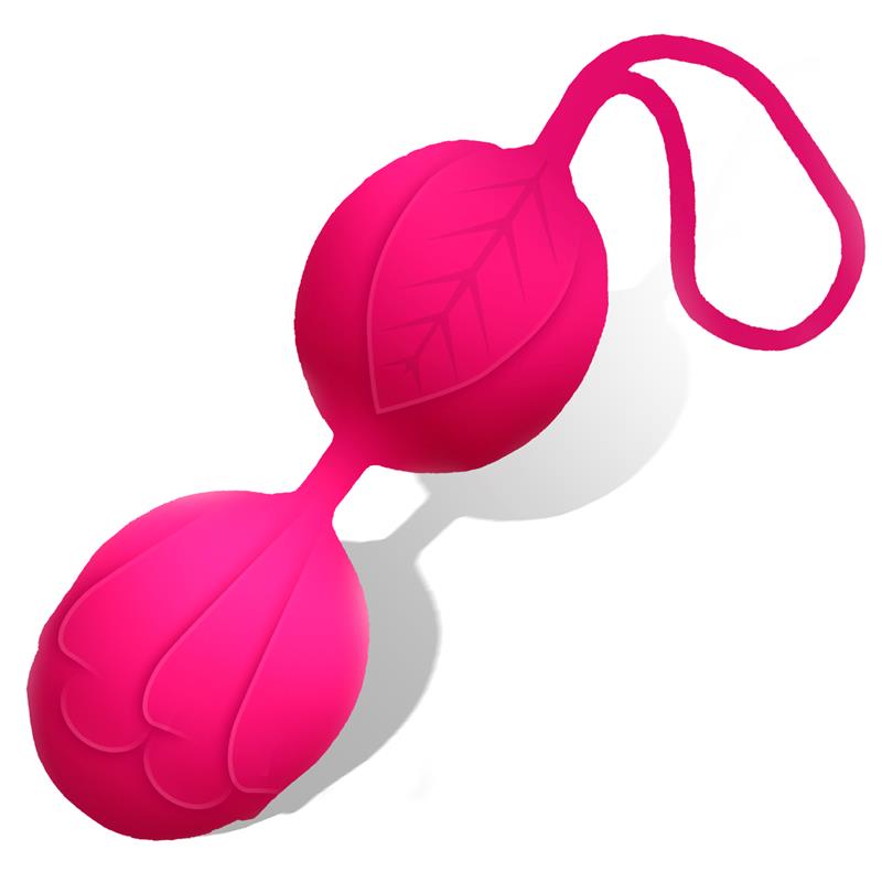 זוג ביצי קיגל מסיליקון במשקל 70 גרם LateToBed -  Geisha Double Kegel Balls Rose Red 70 g gr