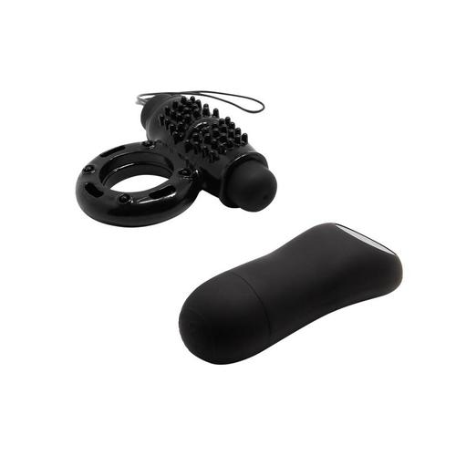 טבעת רטט כפולה נטענת הנשלטת באמצעות שלט רחוק Remote Control Vibrating Cock Ring